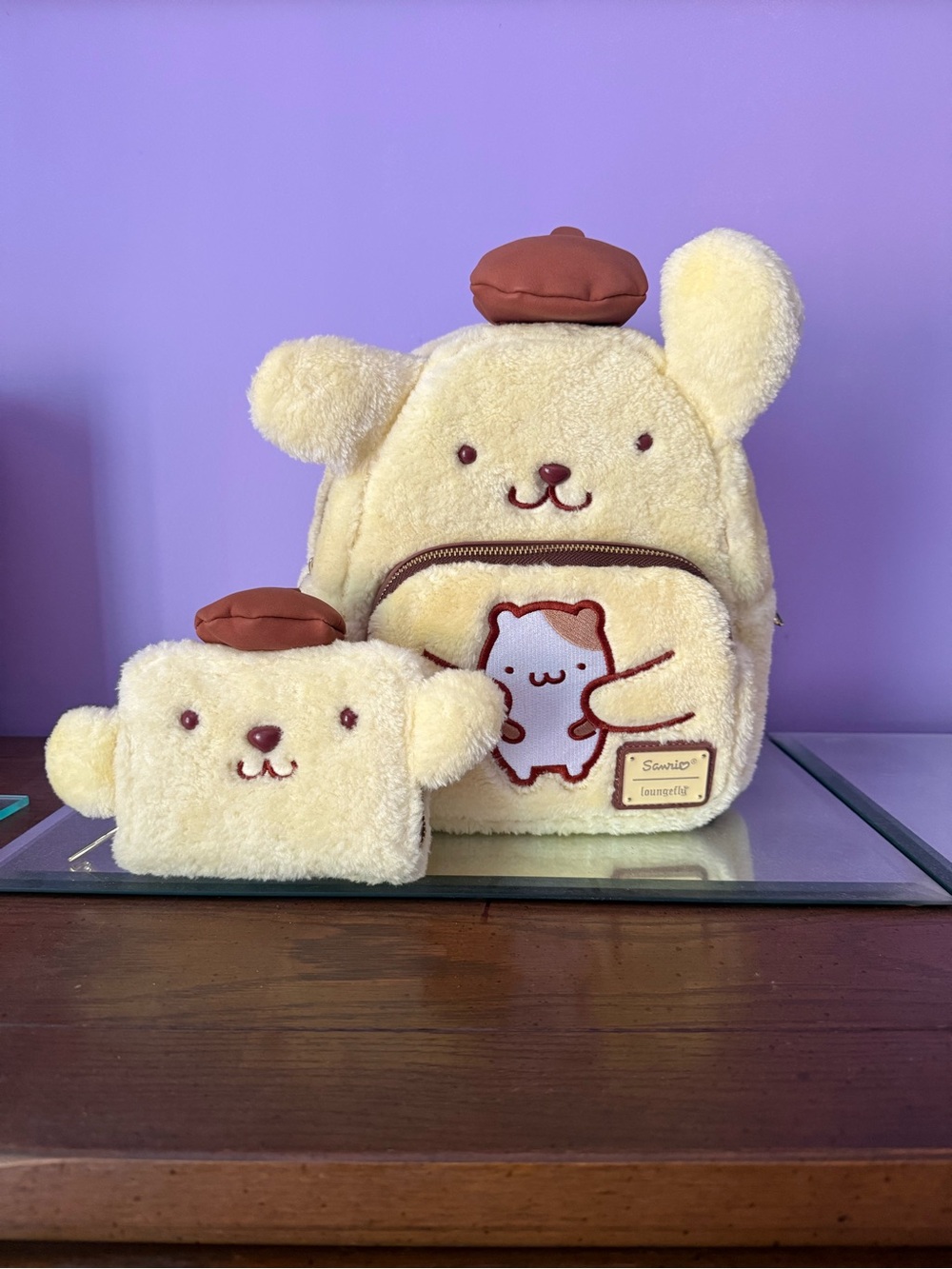 Loungefly Sanrio Pompompurin Plush Backpack and Wallet